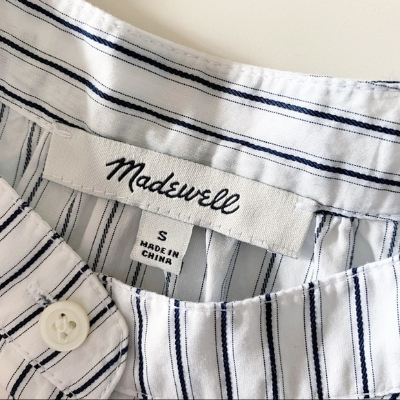 Madewell Striped Embroidered Button Front Shirt Small - Picture 6 of 7